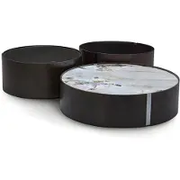 AEA Schwarzes Metall Couchtisch-Set modern eleganter Wohnzimmertisch