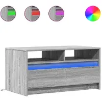 Syfax LED-Couchtisch Grau Sonoma Holzwerkstoff