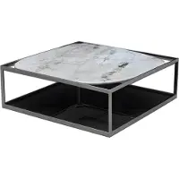 AEA Grauer Metall Couchtisch modern elegant