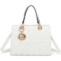 Gallantry Paris Gallantry, La Matelassé Shiny Handtasche aus Kunstleder, Weiß