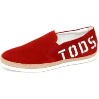 Tod'S F0354 sneaker uomo rot scarpe wildleder rafia slip on loafer schuh mann