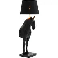 Invicta riess-ambiente Stehlampe BLACK BEAUTY 130cm schwarz Marmor Polyresin Pferdefigur E27