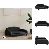 vidaXL Hundebett Schwarz 70x45x30 cm Kunstleder - Hundebetten