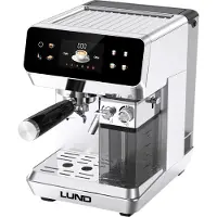 LUND Kaffeevollautomat mit Milchaufschäumer, 1350W, 8 Programme, Edelstahl