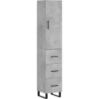 Syfax Highboard Betongrau 34,5x34x180 cm Holzwerkstoff