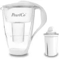 Pearlco 235002 Glas-Wasserfilter inkl. 1 Kartusche Weiß