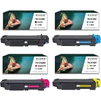 Evoke 4x Toner für Kyocera TK5140K-TK5140B TK5140K CMYK = Schwarz + Blau + Rot + Gelb | Ersatz für M6030 M6530 P6130