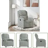 The Living Store Relaxsessel Hellgrau Samt