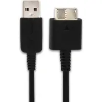 Subtel USB Kabel 1m kompatibel mit Sony PS Vita (PCH-1000 / PCH-1004) / PS Vita (PCH-1100 / PCH-1104) Ladekabel System Connector auf USB A 2.0 Datenkabel schwarz PVC