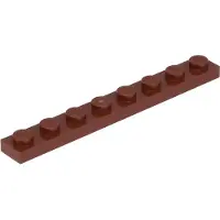 LEGO 1x8 Platte 3460 - 100 Stück Rotbraun