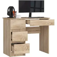 BDW Büroschreibtisch mit 4 Schubladen, Gamingtisch, Eiche Sonoma Links