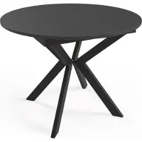 FURNLUX Esstisch Leia Schwarz 100cm / Hauptfarbe: Schwarz / Abmessungen: 100 x 78 x 138 cm