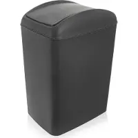 Orion | Mülleimer 40 l - Dunkelgrau - Mit Klappdeckel - Ideal für Küche und Bad