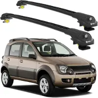 TURTLE DACHTRÄGER AIR-1 FIAT PANDA 169 2003 - 2011 (Raised Rails) , Schwarz