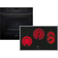 Siemens iQ500 PQ524KA3BZ (HB279GBB3+ET845HH17), Keramik, 4 Zone(n), Glaskeramik, Schwarz, Berührung, 79,5 cm