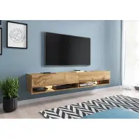 MINIO go for it Minio, TV-Schrank, TV-Lowboard "ANNE", LED-Beleuchtung, 180cm, Wotan Eiche Farbe