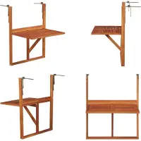 vidaXL Hängender Balkontisch 64,5x44x80 cm Massivholz Akazie - Balkontisch - Balkontische - Hängetisch - Hängetische
