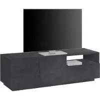 Möbelando TV-Lowboard Rack Unterschrank Fernsehtisch HiFi Element Schrank "Viterbo I" Schiefer Nachbildung