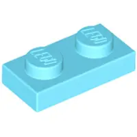 LEGO 50x 1x2 Platten 3023 - Plate Mittleres Azurblau - Medium Azure