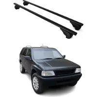 Omtec Dachquerträger für Opel Frontera, Baujahre 1992-1998, aus schwarzem Stahl