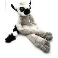 Onwomania Plüschtier Kuscheltier Stoff Tier Lemur Affe mit Klett 43cm Grau