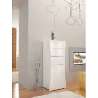 Möbelando Kommode Standschrank Hochkommode Wäscheschrank Schlafzimmer Schrank "Arona II"