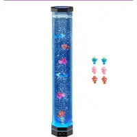 SucceBuy Lavalampe 80cm mit Fischen, Blasenlicht und 16 Farboptionen