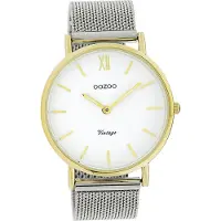 Oozoo Damen Armbanduhr blau Analog C20102 Vintage Edelstahlarmband D2UOC20116