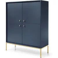 AX Living Große Kommode Domiti MK104 104 cm Modern in Dunkelblau
