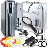 ARI Umkehrosmose Wasserfilter RO Pad, Nano Filtration ohne Tank, zwei Membranen, automatische Membran Spulung, mit Display und Leckagesensor