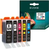 Evoke Patronen für Canon PGI 520 CLI 521 PGI520 CLI521 ️️ IP3600 IP4600 IP4700 MP540 MP560 MP640 ️