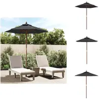 vidaXL Sonnenschirm mit Holzmast Schwarz 196x231 cm - Sonnenschirme & Sonnenschutze