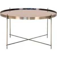 House Nordic Couchtisch >Venezia< in Messing, Glas - 70x40x70cm (BxHxT)