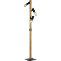 JUST LIGHT Stehlampe "PILON", schwarz, 3, 1 Stk., Leuchten, ExklusiveE27, Schalter, Fußschalter, Stehlampe