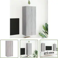The Living Store TV-Wandschrank Grau Sonoma 40,5x30x102 cm Holzwerkstoff