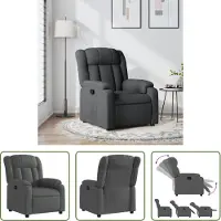The Living Store Relaxsessel Dunkelgrau Stoff