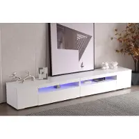 Merax Lowboard hochglanz mit 16 Farben LED Beleuchtung, TV-Schrank mit Ablage"Hemera"