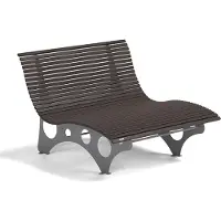 HOME DELUXE Wellenliege NIRA Nussbaum - 97 x 148 x 152 cm, ergonomisch geformt | Gartenliege, Waldsofa