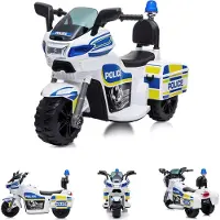 Chipolino Kinder Elektromotorrad Polizei 3 Räder Scheinwerfer Musikfunktion