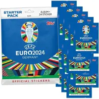 Topps UEFA EURO 2024 Germany - Sammelsticker - 1 Starter Pack + 20 Tüten