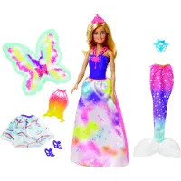Barbie Dreamtopia Regenbogen-Königreich 3-in-1 Fantasie Puppe Geschenkset