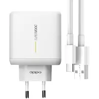 OPPO , SuperVOOC USB-Netzteil (65W) mit USB / USB-C Kabel für , Weiß