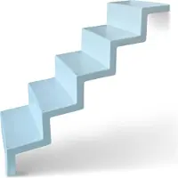 REKU Treppe ELEGANZ 60 Kurz 5-stufig für Universal-Einbau aus Polyester, Farbe:Meerblau