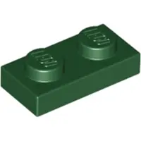LEGO 50 Stück , Teil Nr. 3023 in Dunkelgrün (Dark Green)