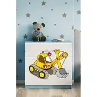 RAUMHIRSCH FURNITURE Kinderkommode mit Schubladen Excavator in der Farbe Blau Babydreams
