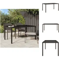 vidaXL Gartentisch 150x90x75 cm Gehärtetes Glas Poly Rattan Braun - Gartentische