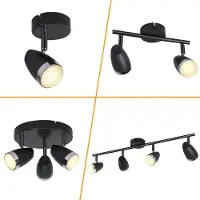ZMH LED Deckenstrahler Modern Schwarz Serie Deckenleuchten 1/2//3/4 Flammig Warmweiß 3000 K schwenkbar 350° Deckenleuchte für Wohnzimmer Flur Hotel