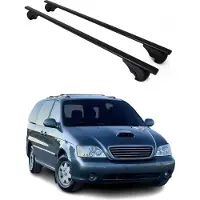 Omtec Dachquerträger für Kia Carnival, Baujahre 1998-2005, aus schwarzem Metall