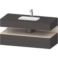Duravit Collection One Einbauwaschtisch mit Konsolenwaschtischunterbau, 1200x550x600mm, Nische Taupe Matt, QA4787091490010, Farbe: Graphit Matt/mit Nischenbeleuchtung