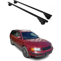 Omtec Dachquerträger für VW Passat Variant, Baujahre 1997-2005, aus schwarzem Metall
